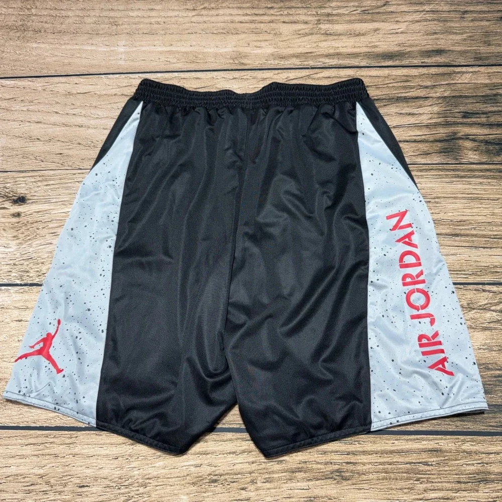 Jordan Basketball Shorts Mens XL Black Grey Red Speckle Jumpman AA2140-013